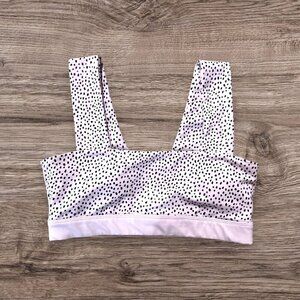 All Fenix Blush Pink Dot Sports Bra Medium Support Activewear Women’s M